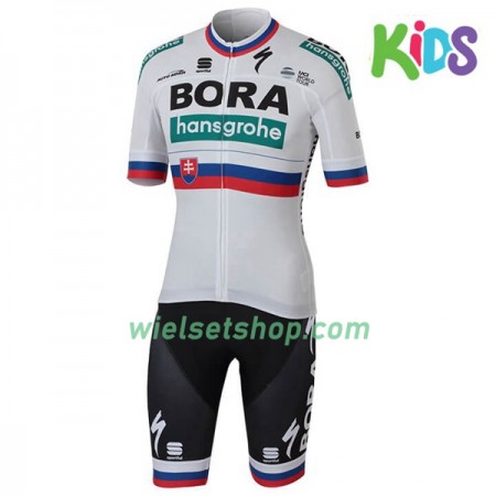 Kind Fietskleding (Fietsshirt + Fietsbroek Kort) 2018 Bora-Hansgrohe Slowaaks kampioenschap Kids Kind Fietskleding (Fietsshirt + Fietsbroek Kort) 2018 Bora-Hansgrohe Slowaaks kampioenschap Kids